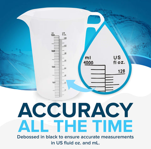 ACCUPOUR measuring pitcher has fade resistant markings for long lasting readability.