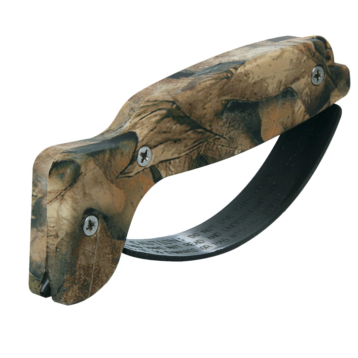 ACCUSHARP camo knife sharpener with ergonomic handle for smooth sharpening sessions.