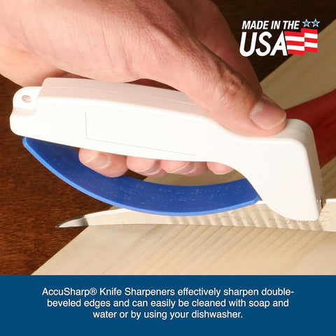 ACCUSHARP compact handheld design fits neatly in a drawer or pack.