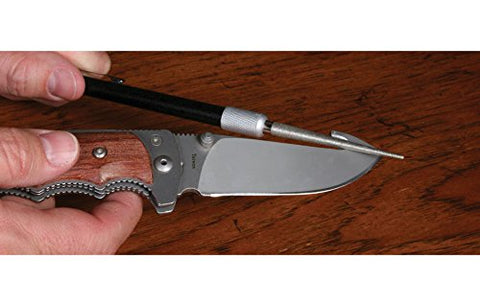 AccuSharp diamond-coated rod delivers durable sharpening for dull knives.