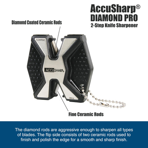 ACCUSHARP Diamond Pro brushed aluminum body offers a secure, non-slip grip.