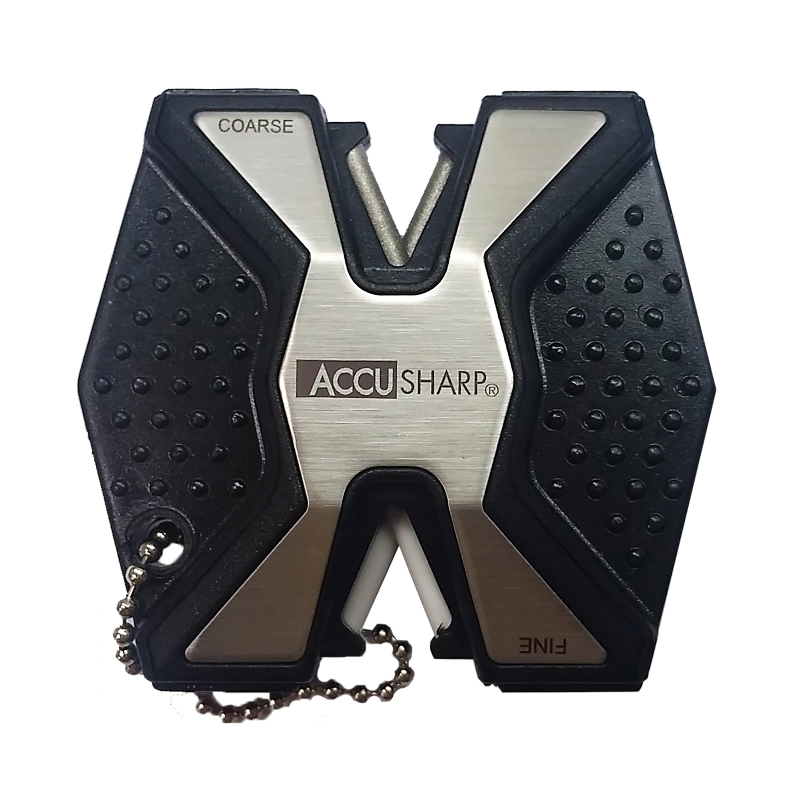 ACCUSHARP Diamond Pro knife sharpener front view for compact, on-the-go sharpening.