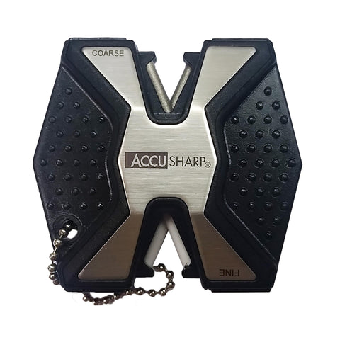ACCUSHARP Diamond Pro knife sharpener front view for compact, on-the-go sharpening.