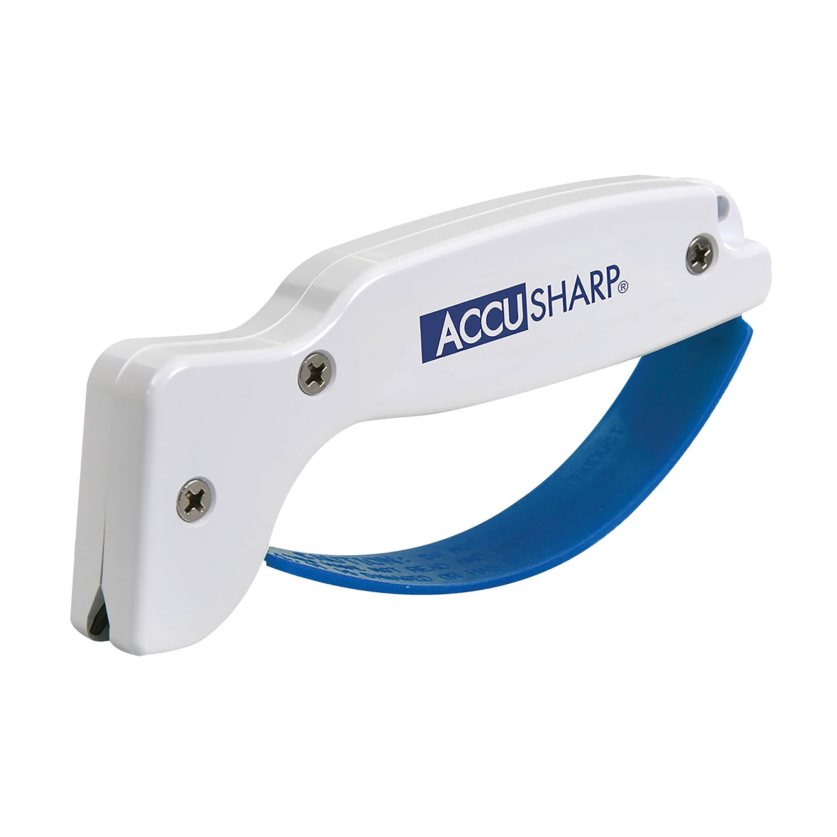 ACCUSHARP knife sharpener with ergonomic handle for comfortable sharpening.