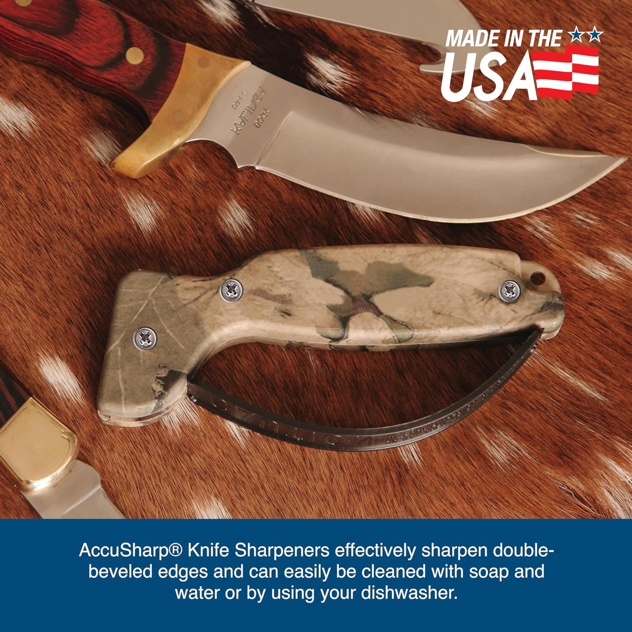 ACCUSHARP left and right-handed compatibility for comfortable use by any user.