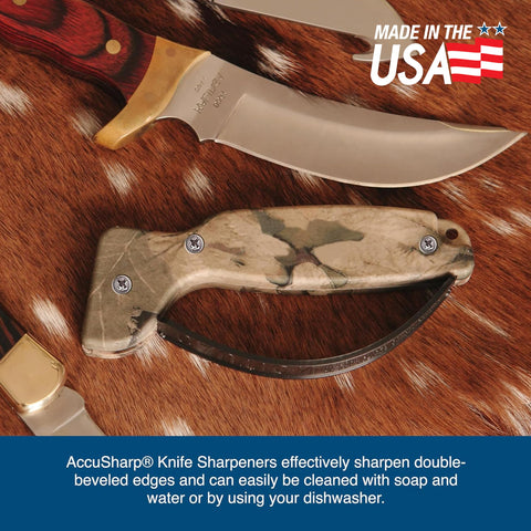 ACCUSHARP left and right-handed compatibility for comfortable use by any user.