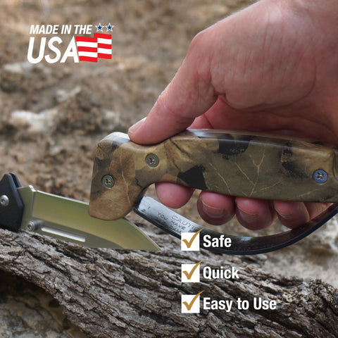 ACCUSHARP reversible blade sharpener doubles blade life with dual sharpening modes.