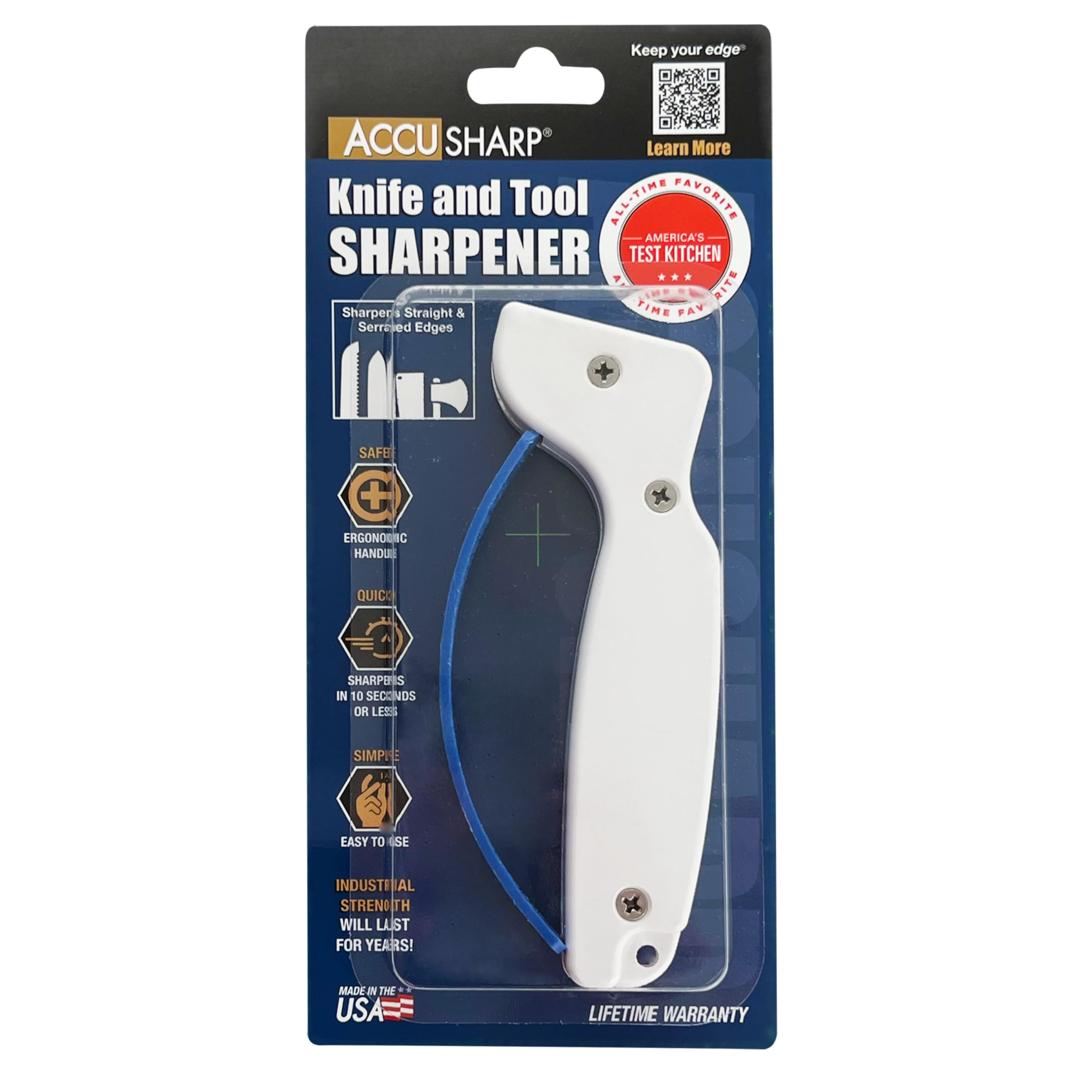 ACCUSHARP reversible sharpening blades extend tool life.
