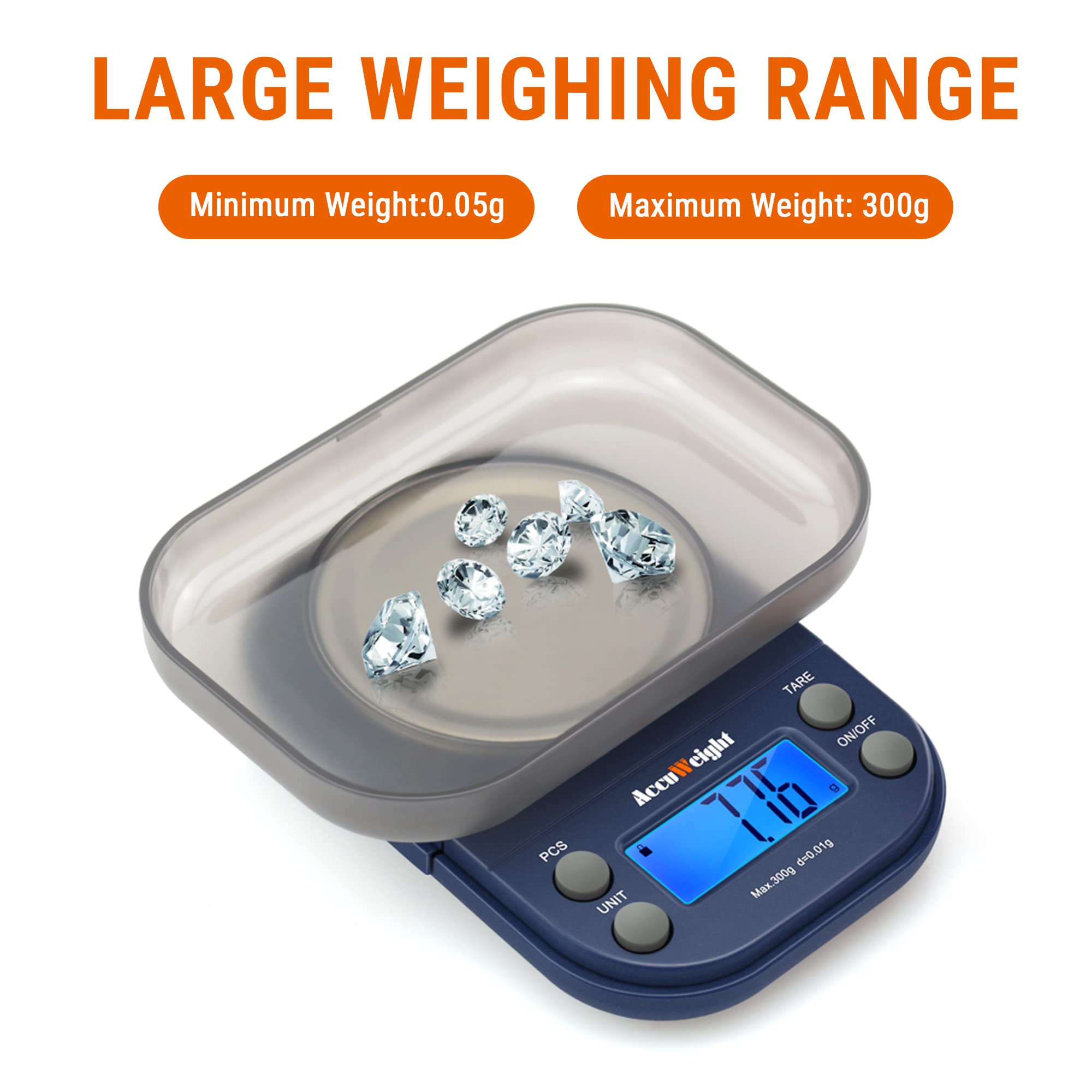 AccuWeight compact pocket design fits easily in a bag