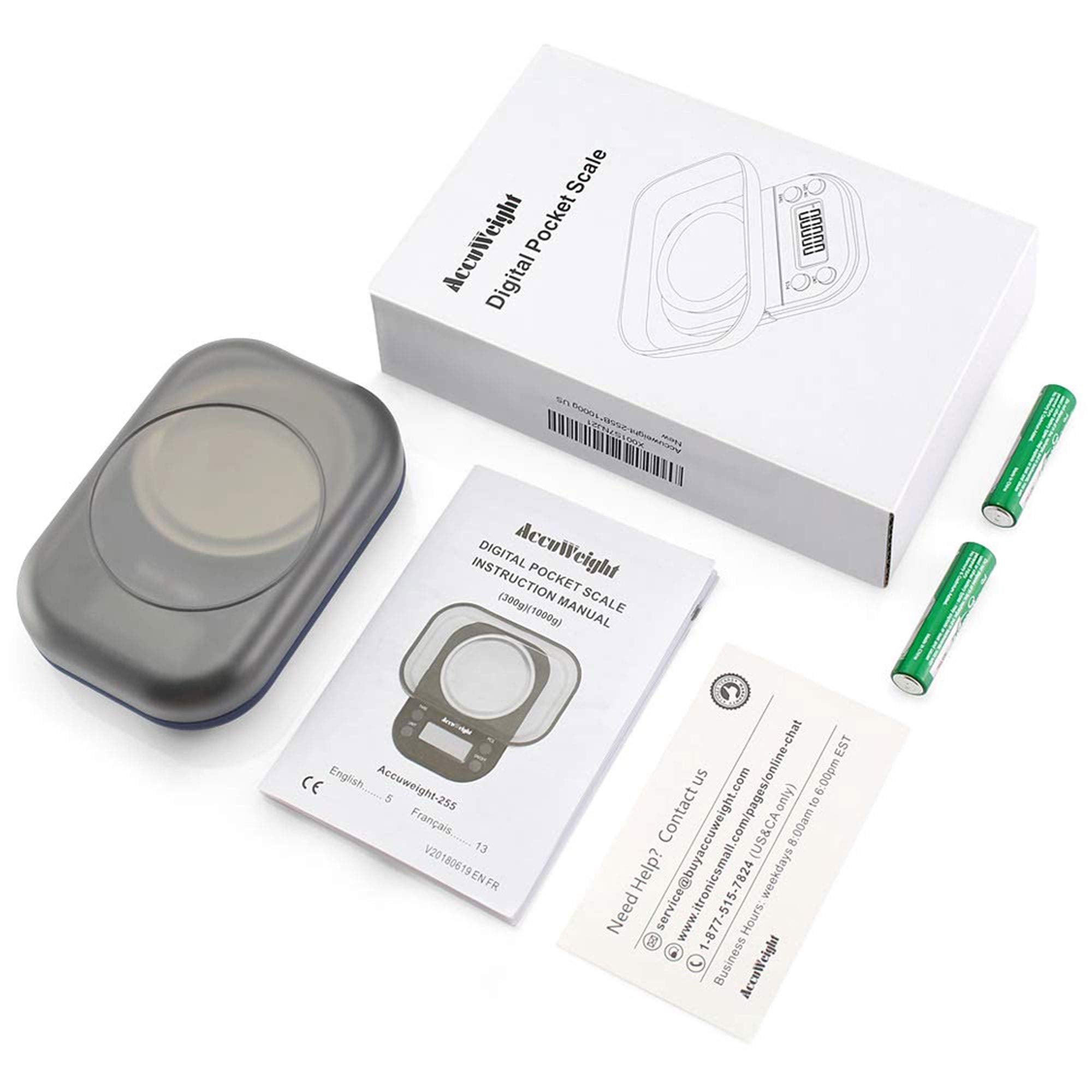 AccuWeight scale with low battery indicator for easy maintenance