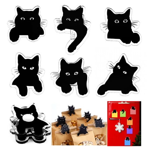 Acellegic cat shaped bag clip front view keeps snacks fresh and organized