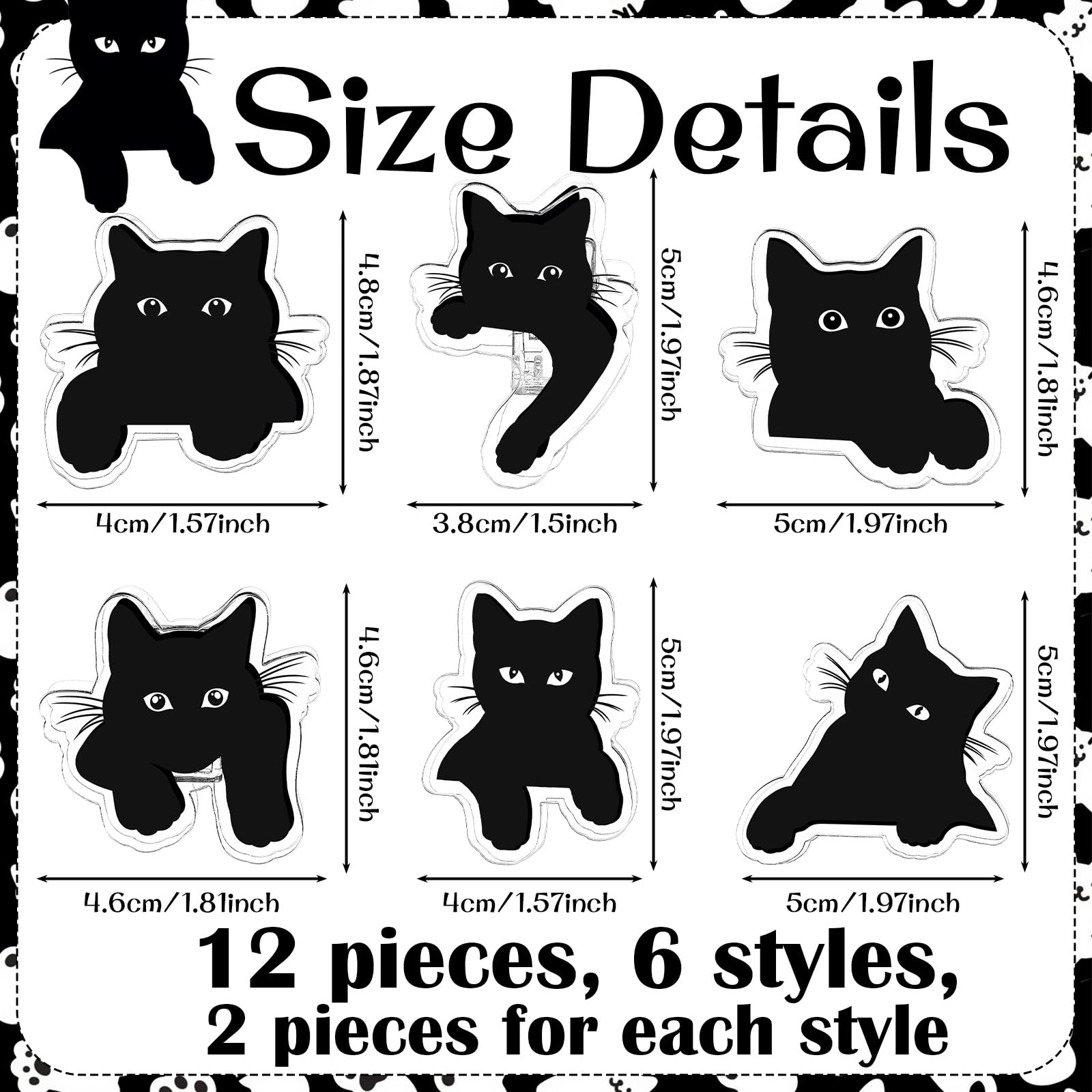 Acellegic black cat bag clip side view adds whimsical fridge decor while sealing bags