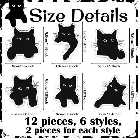 Acellegic black cat bag clip side view adds whimsical fridge decor while sealing bags
