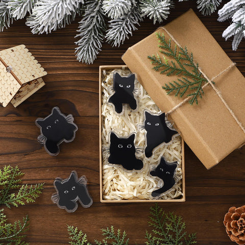 Acellegic black cat clip on fridge door holds receipts and reminders