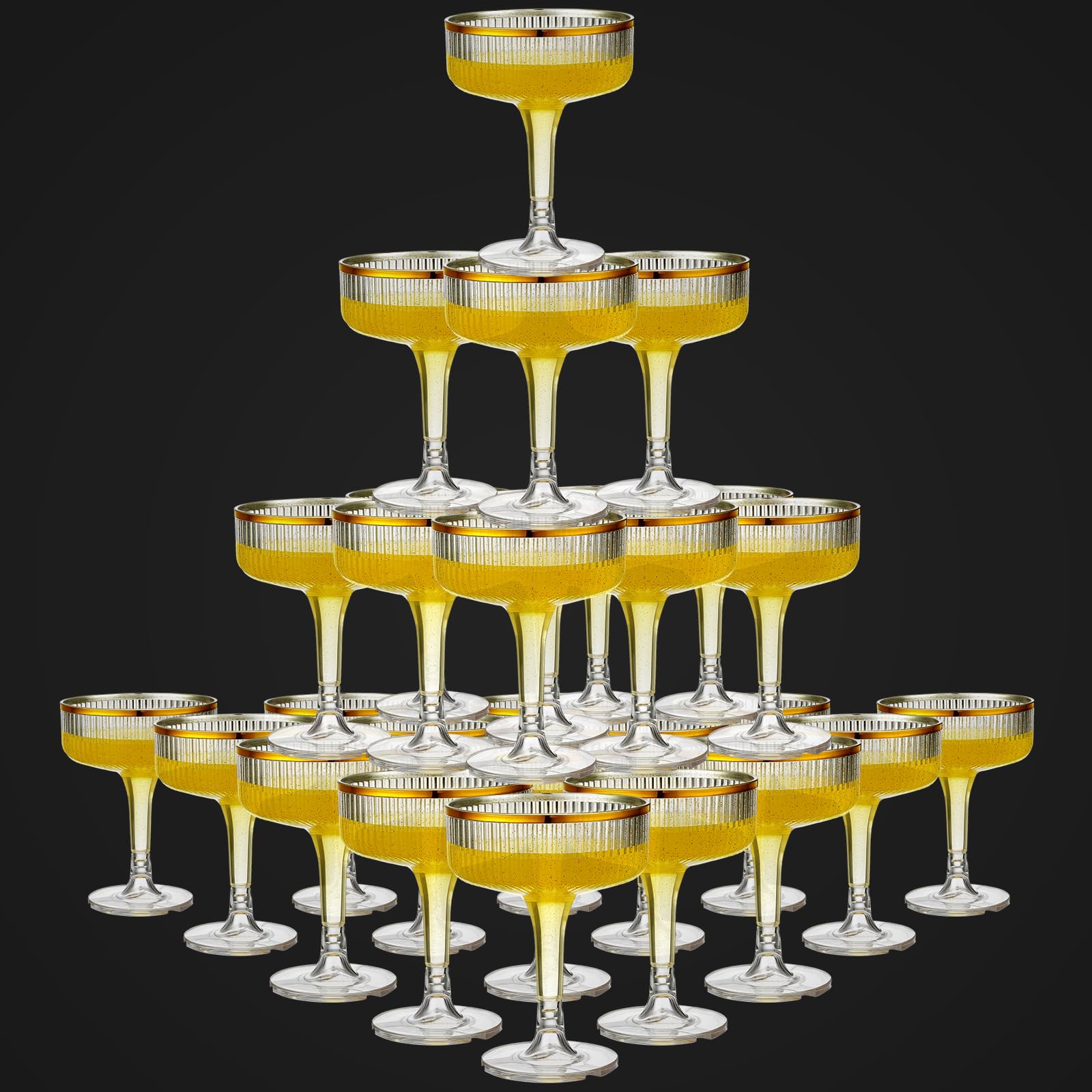 Acellegic 24-piece champagne glasses set for elegant bar service and party prep.