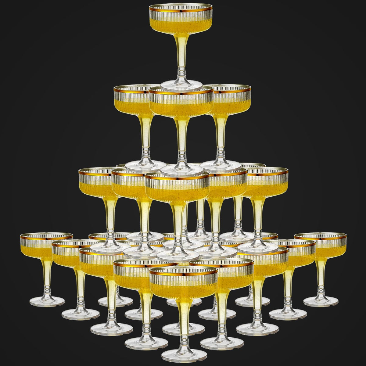 Acellegic 24-piece champagne glasses set for elegant bar service and party prep.