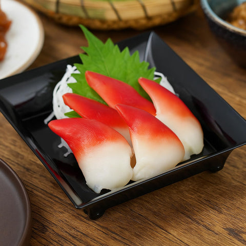 Acellegic sleek black dessert plate square, enhances presentation of desserts and appetizers.