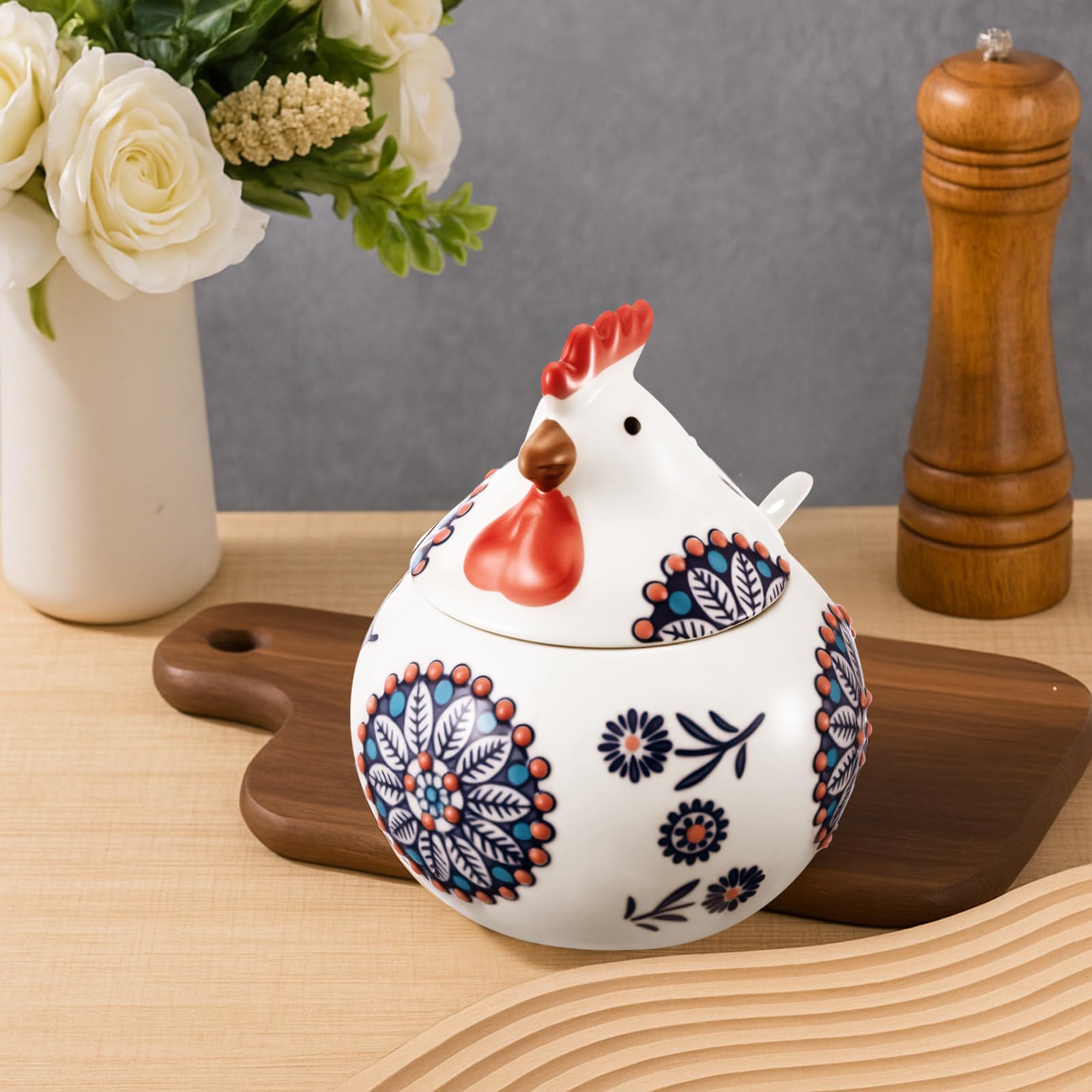 Acellegic easy-clean glaze keeps the ceramic jar bright and simple to wipe clean.