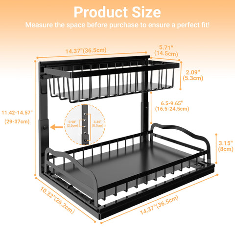 AceMining under-sink organizer with sliding drawers keeps back items within reach