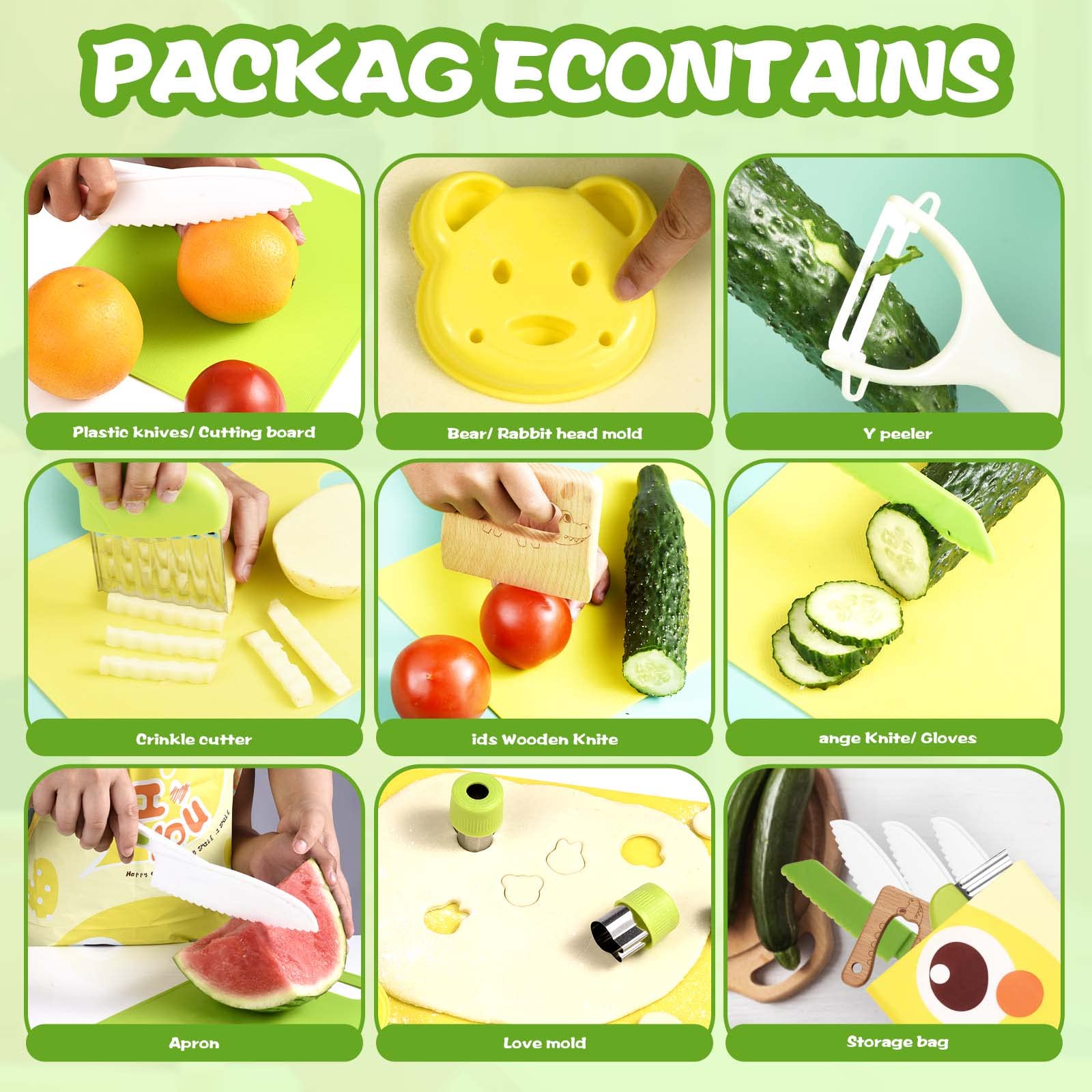 Acessorz cutting boards for kids support diverse food prep sessions.