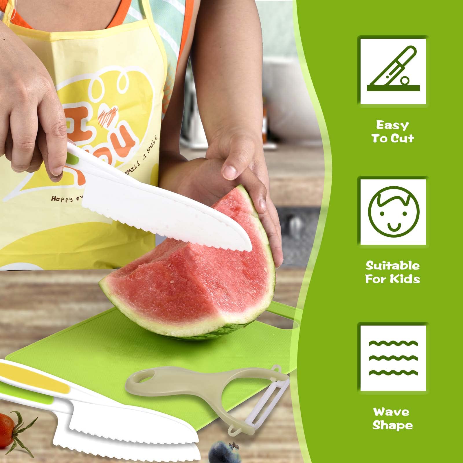 Acessorz wooden kid knife provides sturdy, authentic pretend play.
