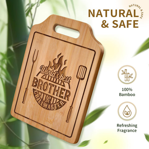AceThrills cutting board close-up engraving detail showcases durable, stylish kitchen gift
