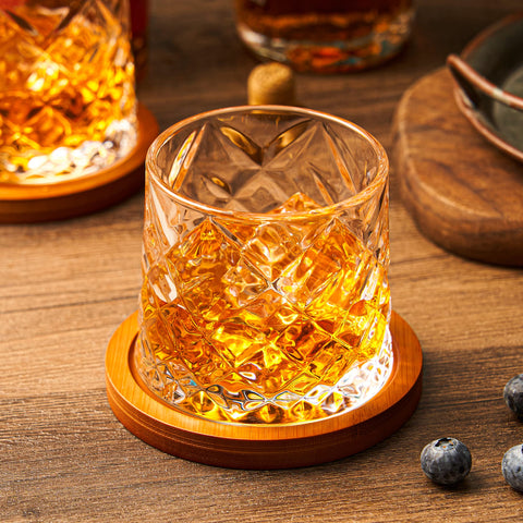 ACHEER rotatable old-fashioned glass with a spherical bottom for stable rotation