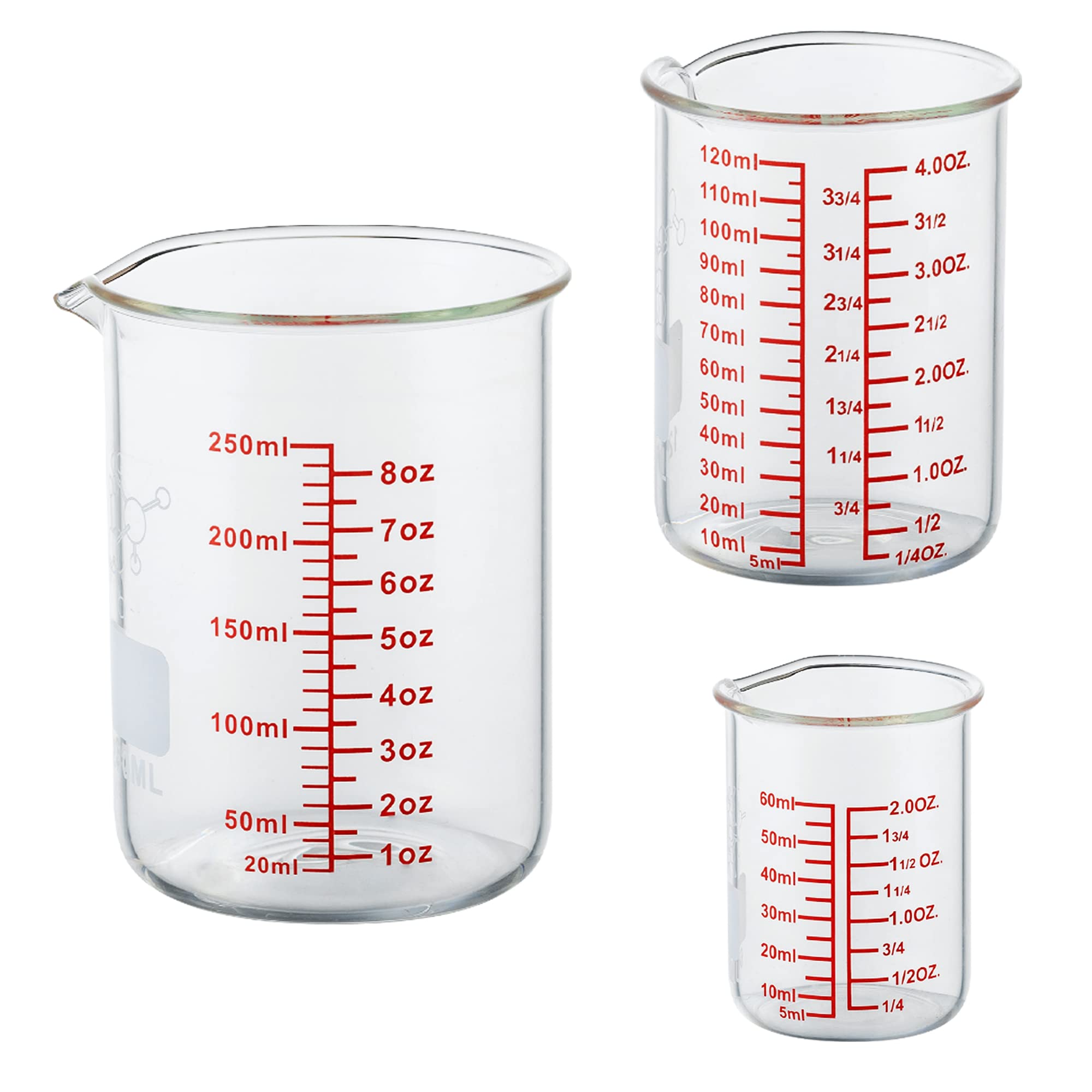 Ackers BORO3.3 versatile kitchen and lab glass beakers.