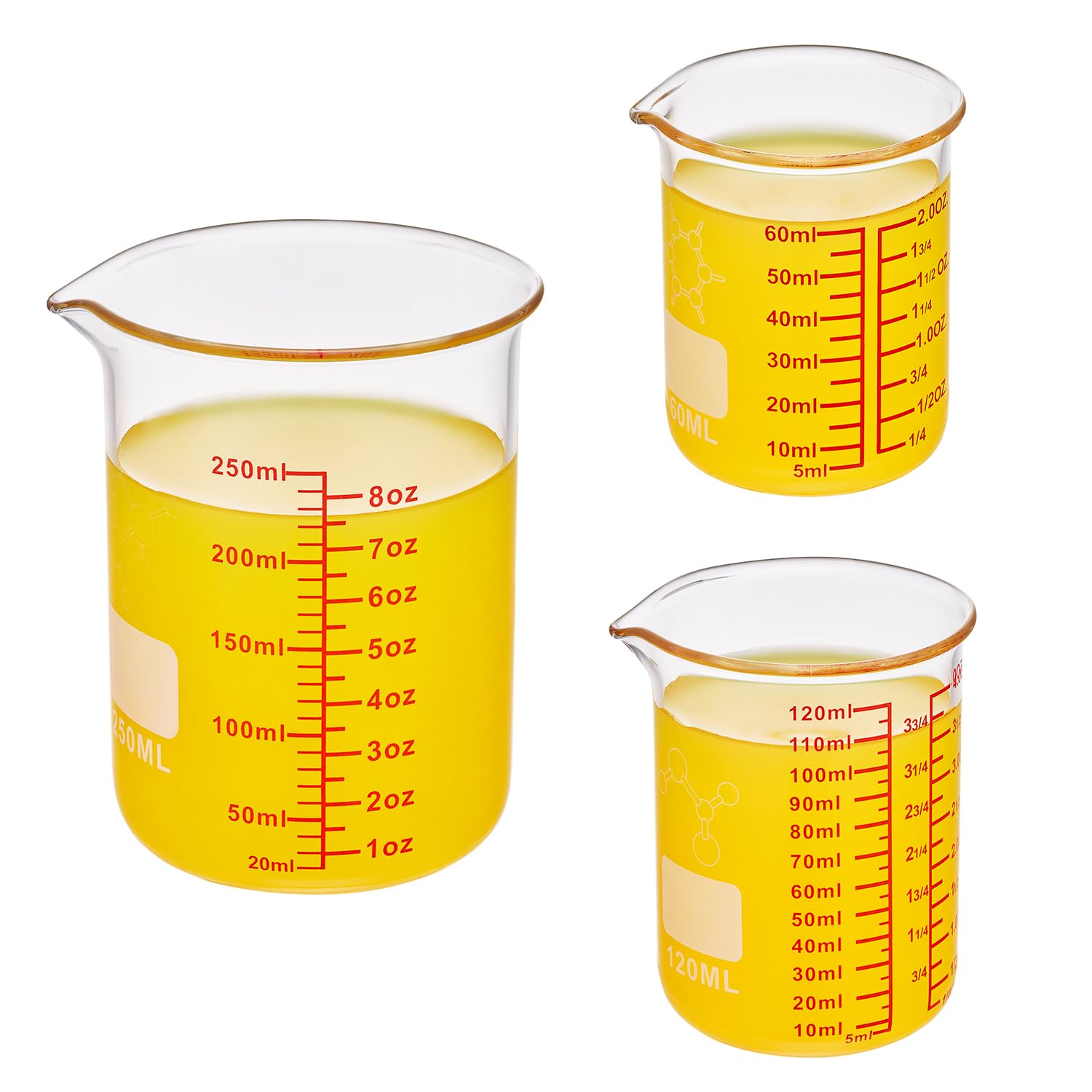 Ackers BORO3.3 refrigerator and microwave safe glass measuring cups.