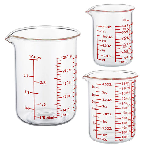 Ackers High borosilicate 60ml measuring cup with pour spout for precise pouring