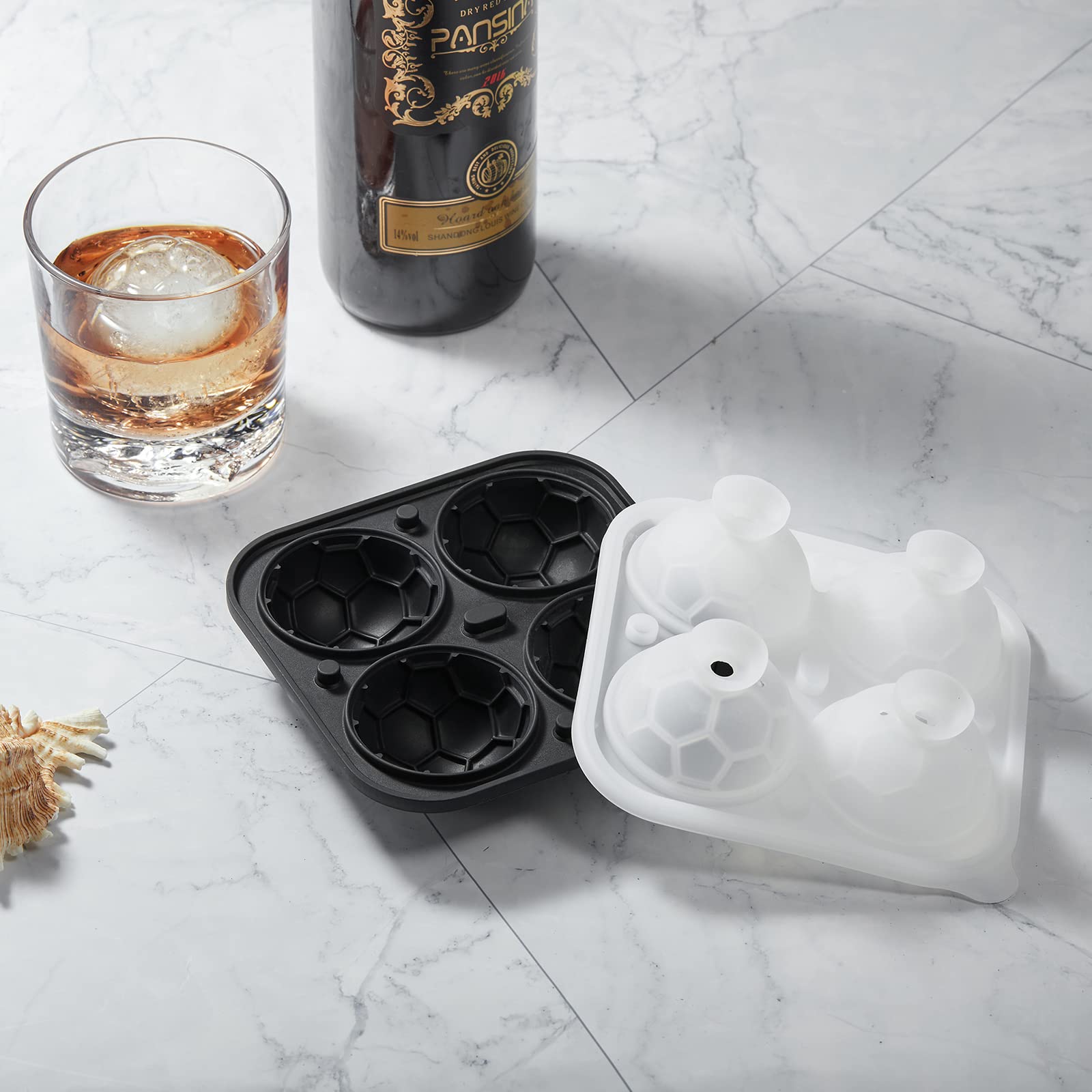 ACOOKEE detailed soccer pattern ice cubes ready for a stylish pour