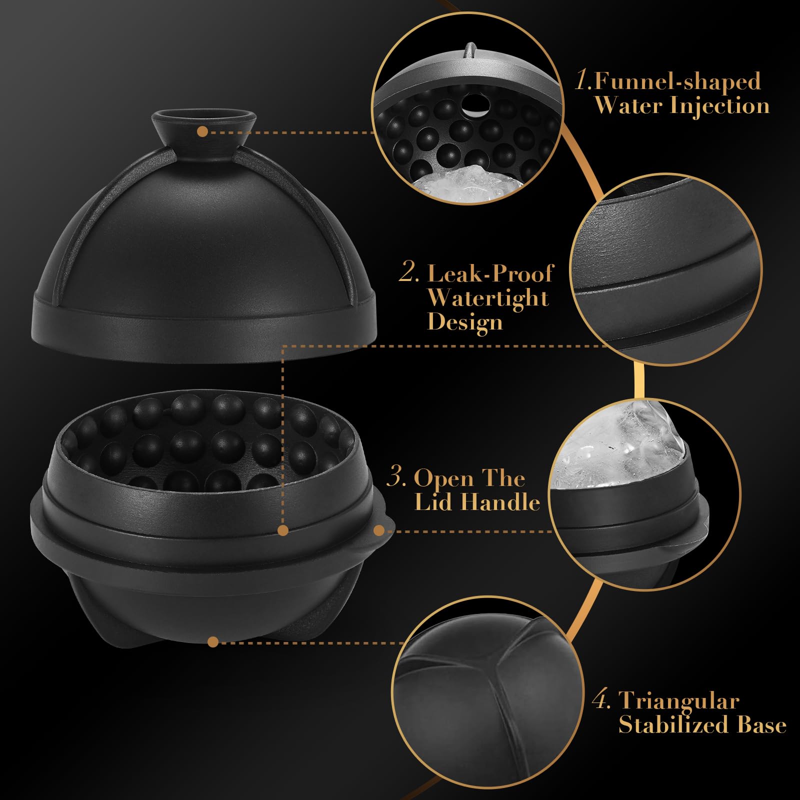 ACOOKEE leak-free silicone tray prevents leaks during filling and freezing.