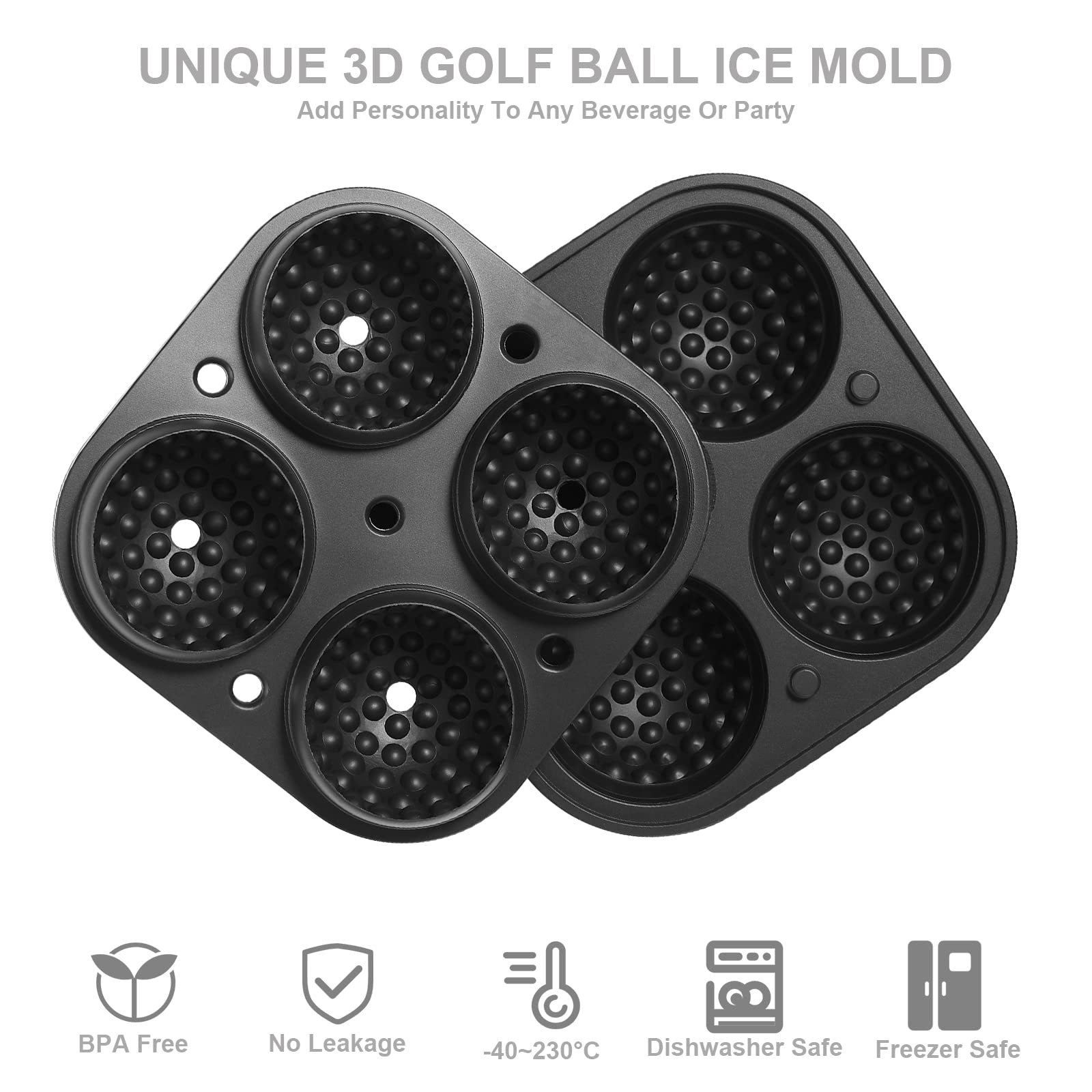 ACOOKEE silicone ice tray with leak-proof seal keeps liquids contained.
