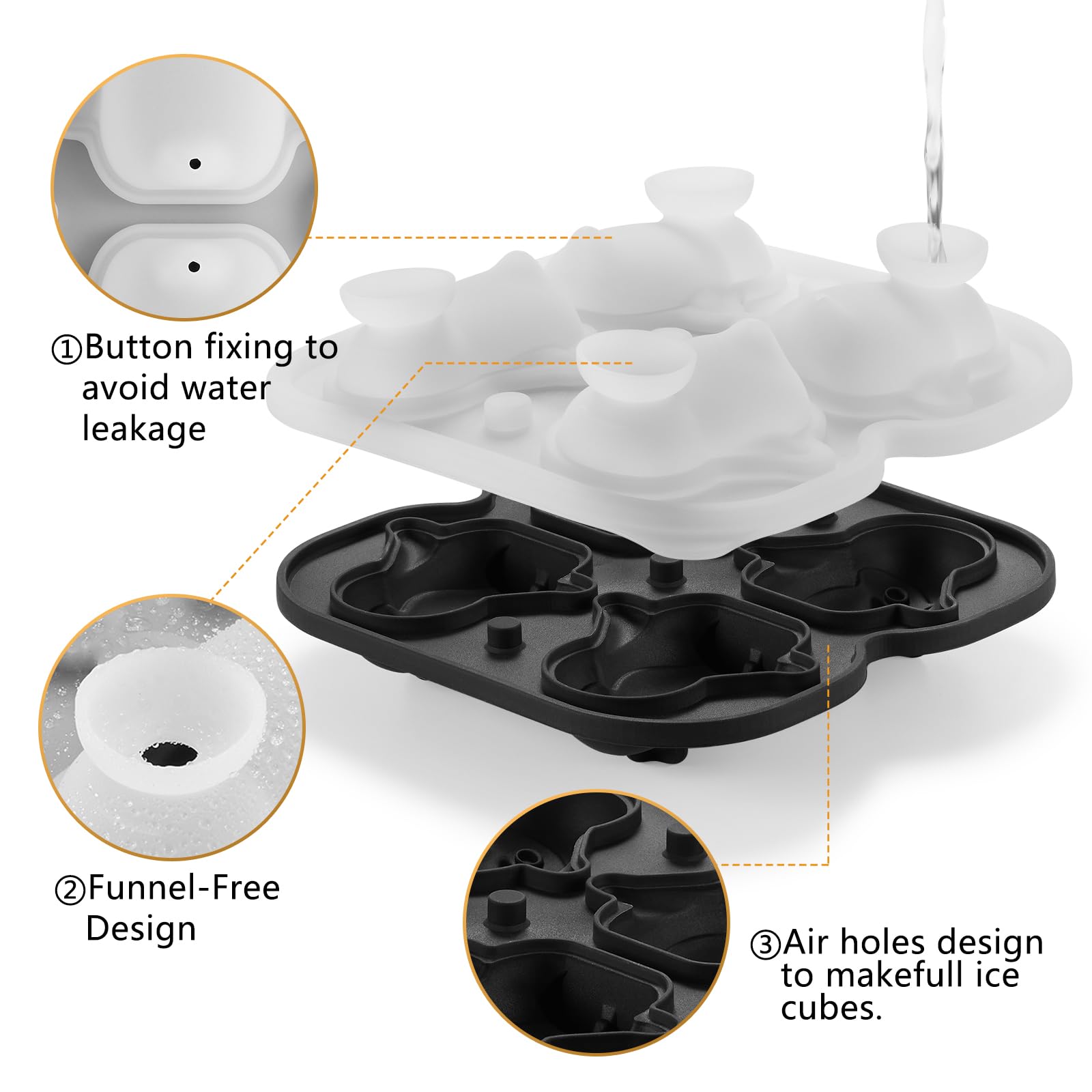 ACOOKEE silicone mold features easy release for simple pop-out.