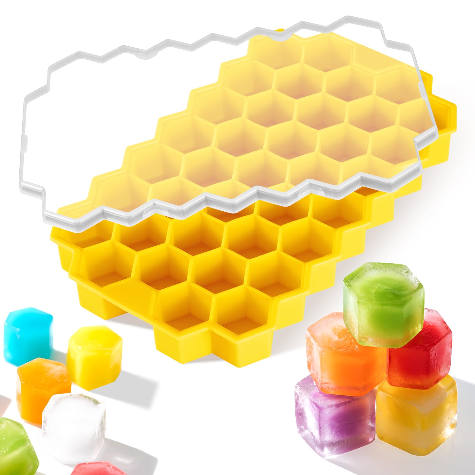 Acosexy silicone mini ice cube tray 37-pack for quick, customizable cold drinks.