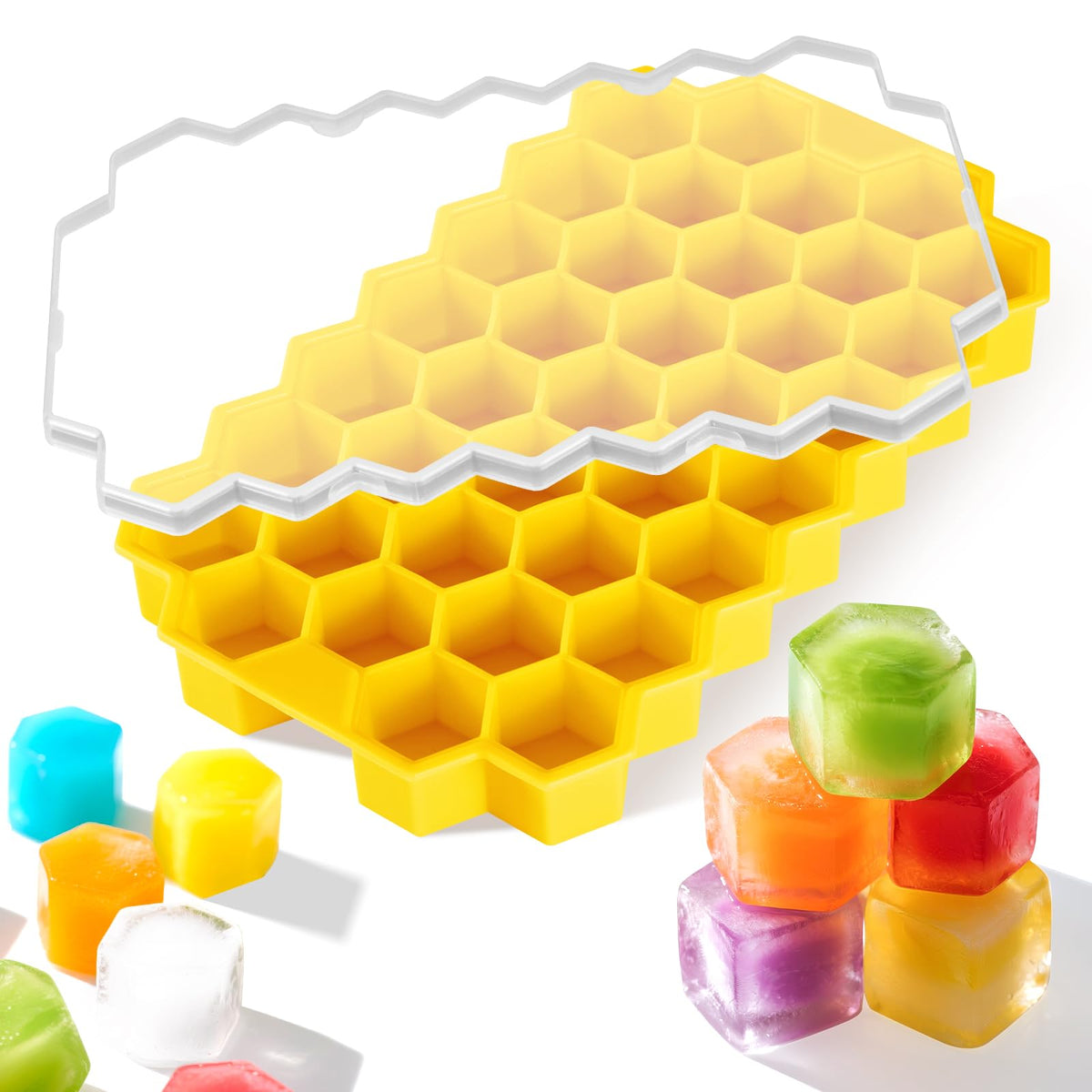 Acosexy silicone mini ice cube tray 37-pack for quick, customizable cold drinks.