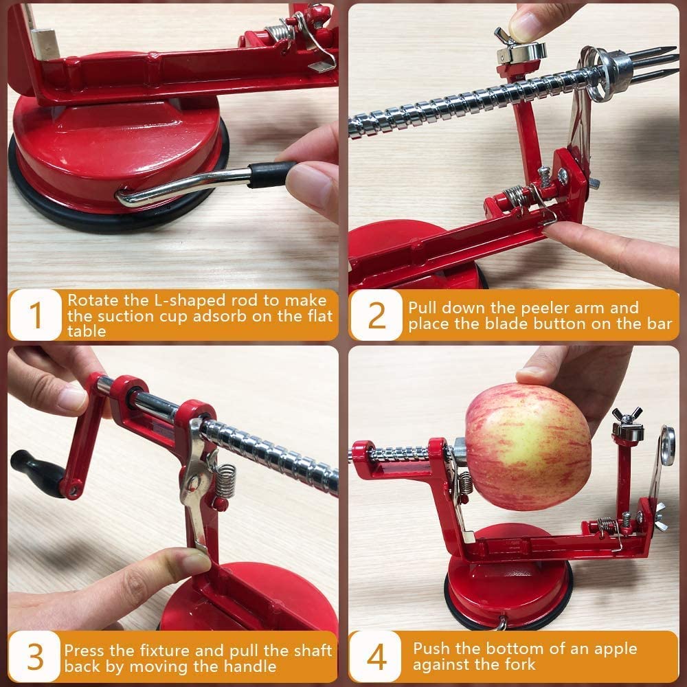 ACOTUM 3in1 function demo shows peeling, coring, and slicing in one tool