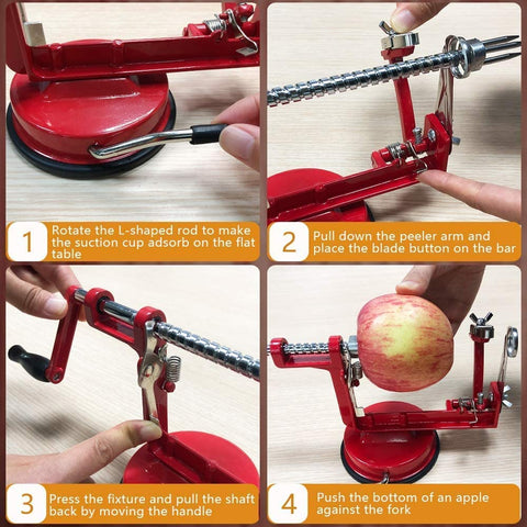 ACOTUM 3in1 function demo shows peeling, coring, and slicing in one tool