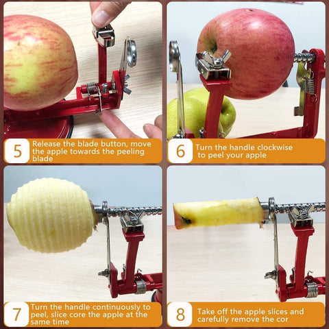 ACOTUM red ergonomic handle offers comfortable control during prep