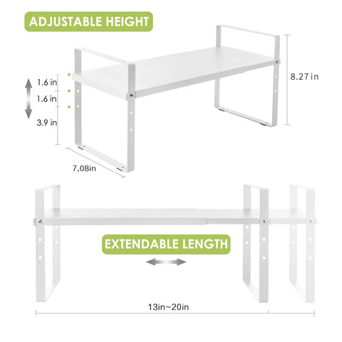Across-Star Adjustable-Height Pantry Shelf for spices, cups, and cookware