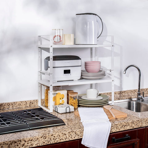 Across-Star non-slip feet protect surfaces and stabilize the cabinet organizer.