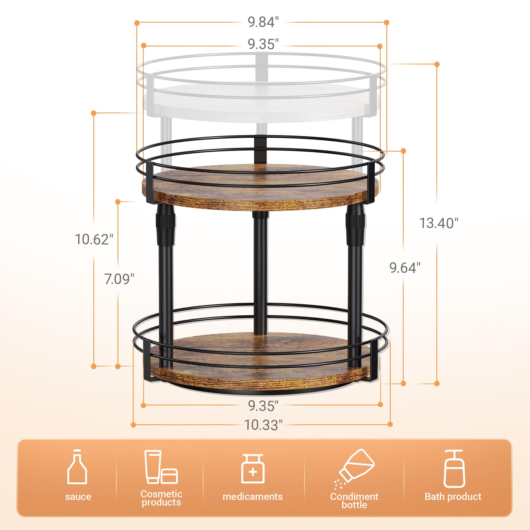 Across-Star raised guard keeps bottles secure while rotating