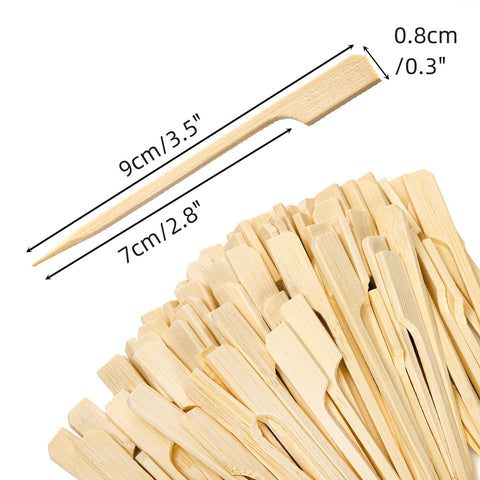 Acshio 3.5-inch bamboo skewer showing smooth burr-free finish