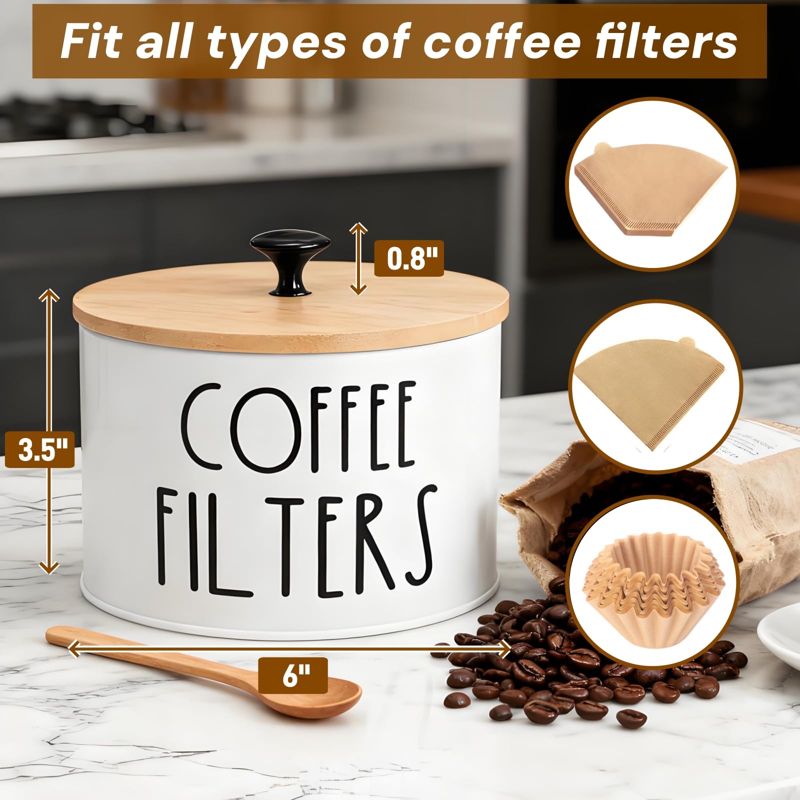 Close-up of Acshio metal base and bamboo lid showcasing durable farmhouse design