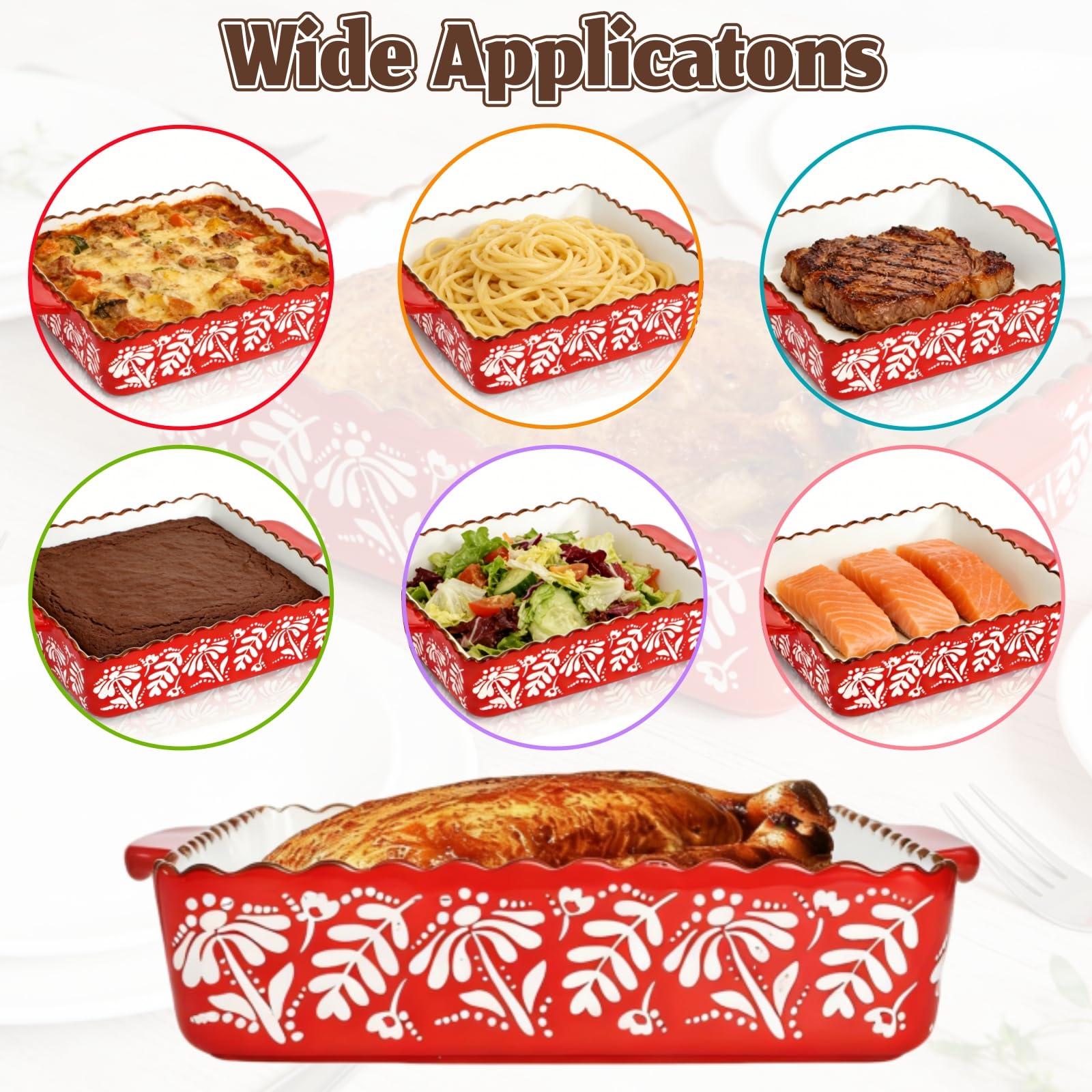 Acshio oven-to-table serving dish, sturdy ceramic for family meals.