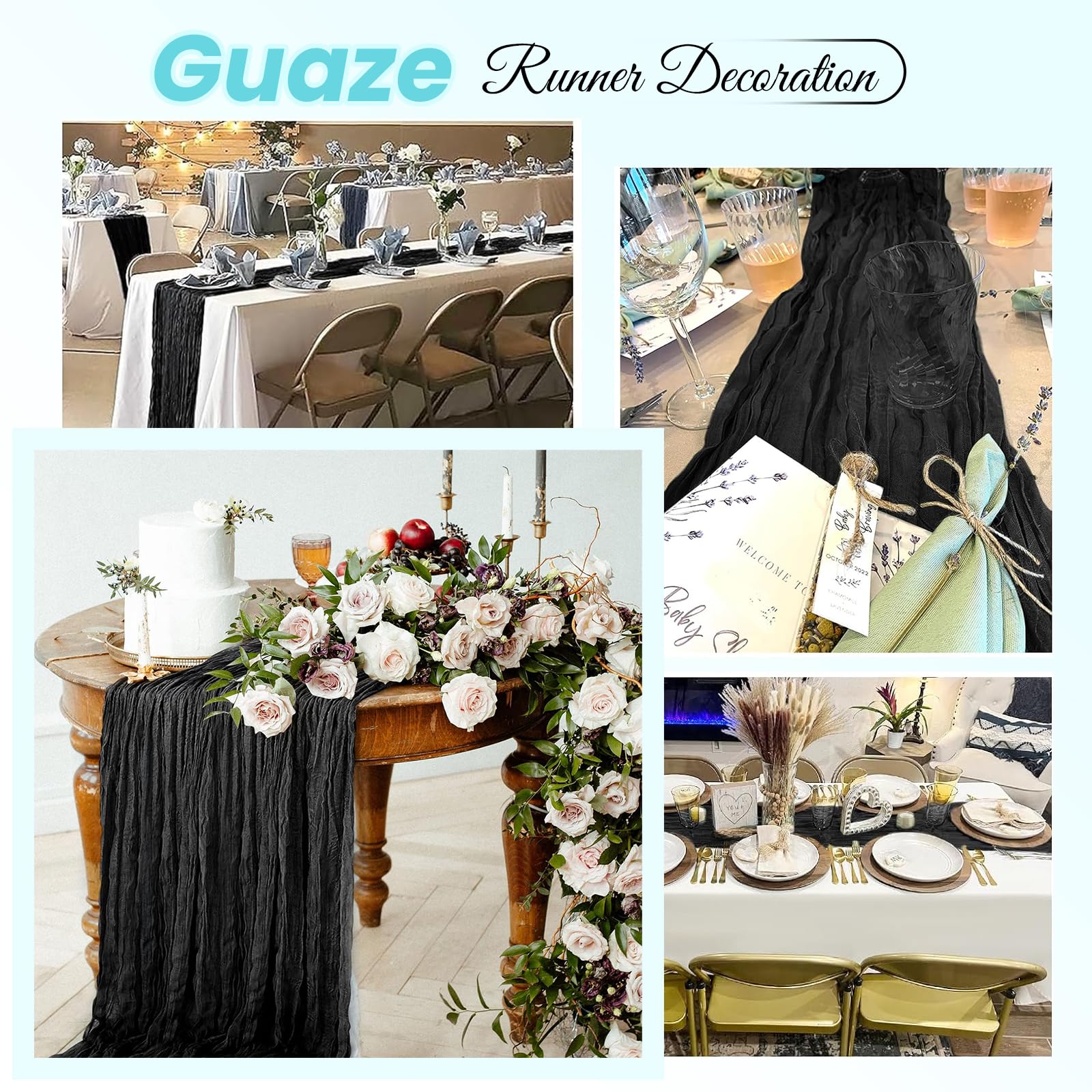ACSUIT table runner paired with candles enhances warm banquet setup