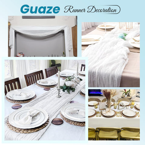 ACSUIT wedding decor runner paired with candles and florals