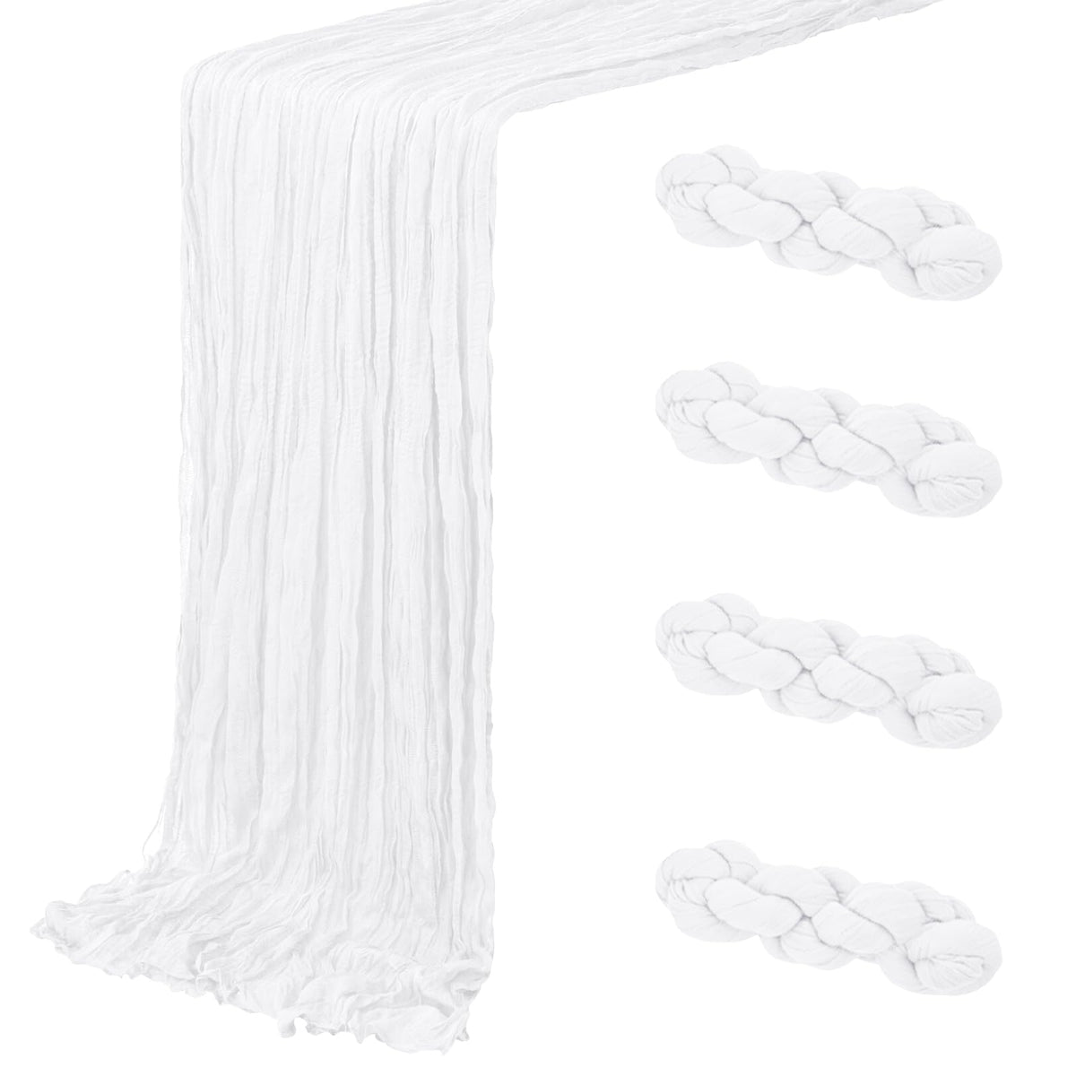 ACSUIT white cheesecloth table runner for elegant wedding table setup