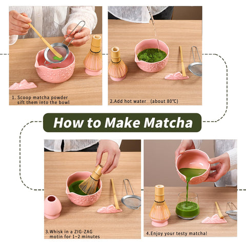 Actbaby Matcha Whisk Set scoop rest adds convenient, stable tool storage.
