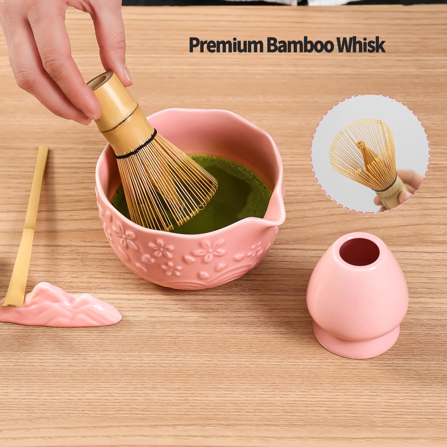 Actbaby Matcha Whisk Set rustproof sifter ensures smooth tea with fine filtration.